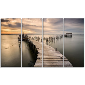 'Carrasqueira Old Wooden Pier' 4 Piece Photographic Print on Wrapped Canvas Set