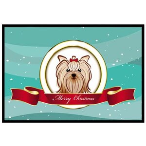 Yorkie Yorkshire Terrier Merry Christmas Doormat