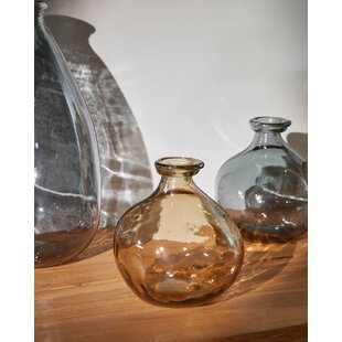 erhitzt mundgeblasen 40cm Wurzelholz Glas Vase verschmolzen
