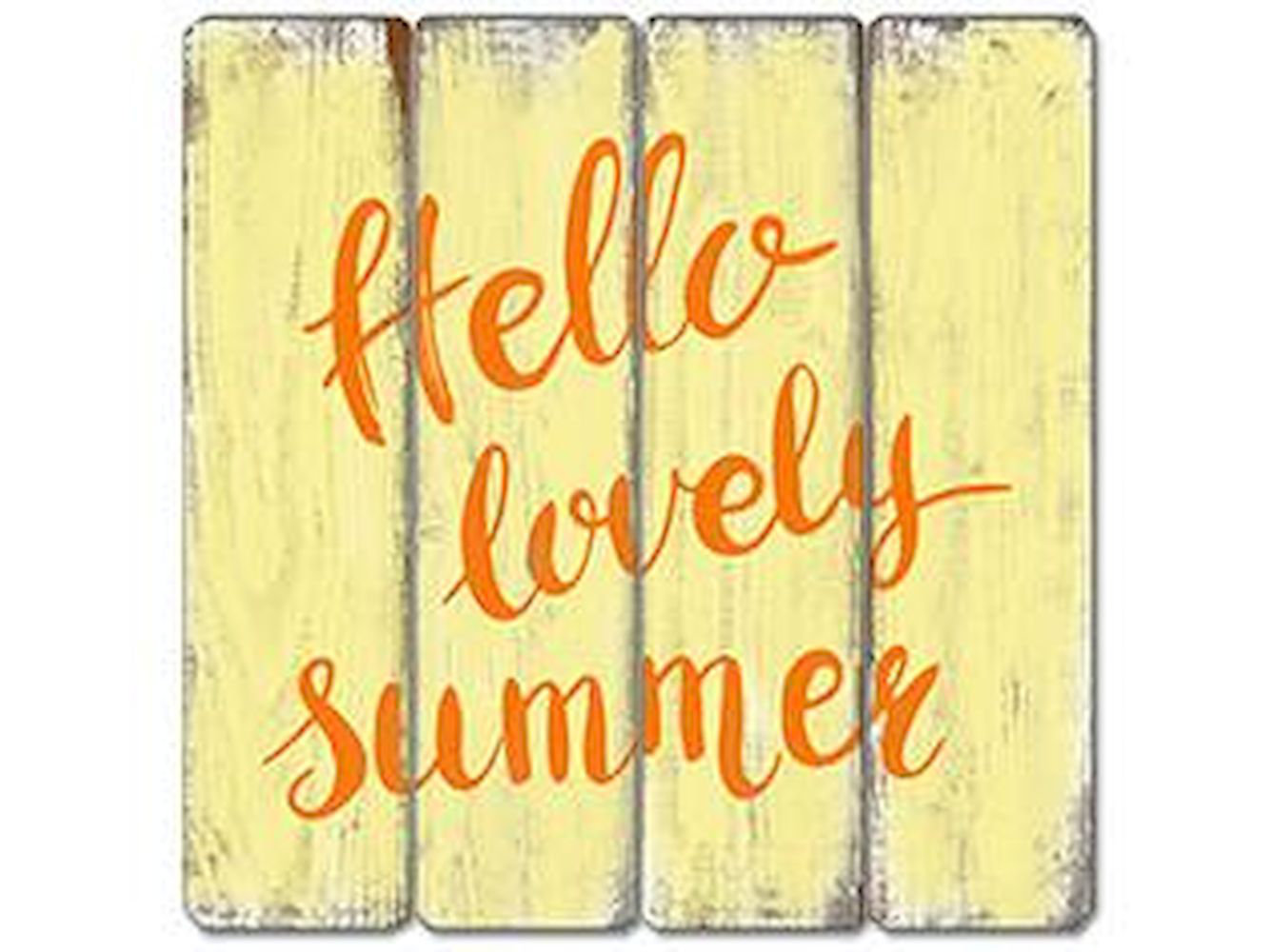 August Grove Hello Summer Wooden Sign Wall Decor Wayfair
