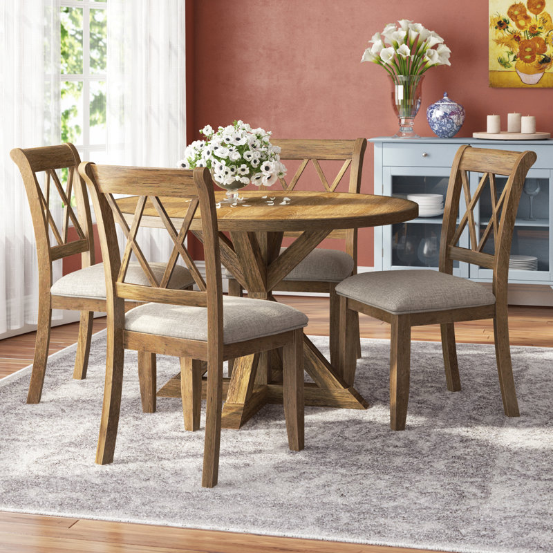 Gracie Oaks Leonila Cross Buck 5 Piece Dining Set Reviews Wayfair
