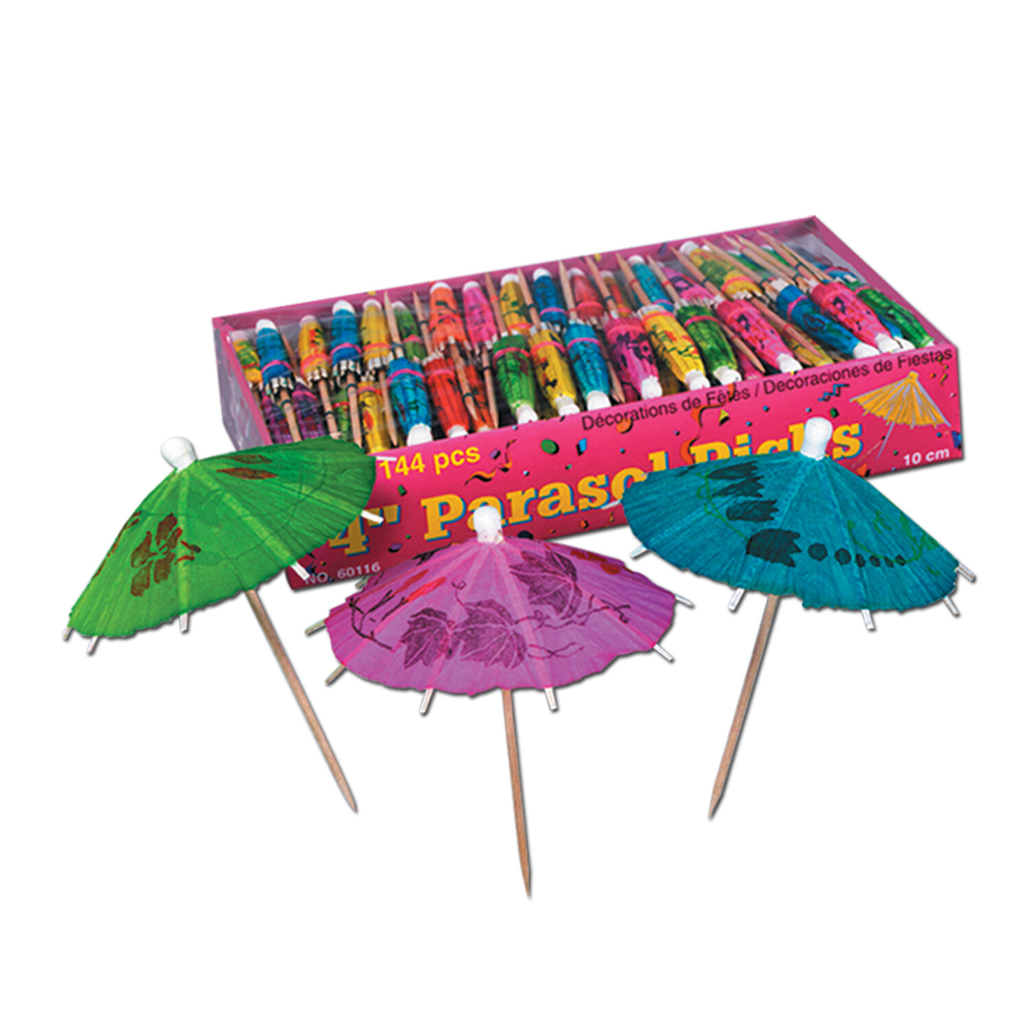 Beistle 60116 144-Pack Boxed Party Parasol Picks 4-Inch 
