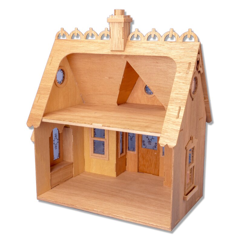 plain wood dolls house