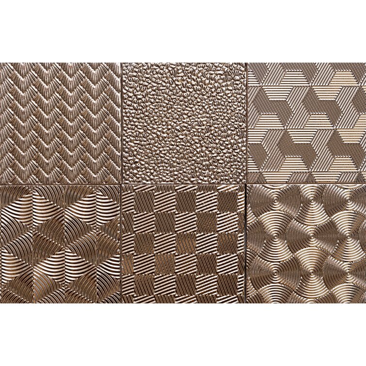 Metallic Geo 5.9X5.9 Ceramic Textured Wall Tile