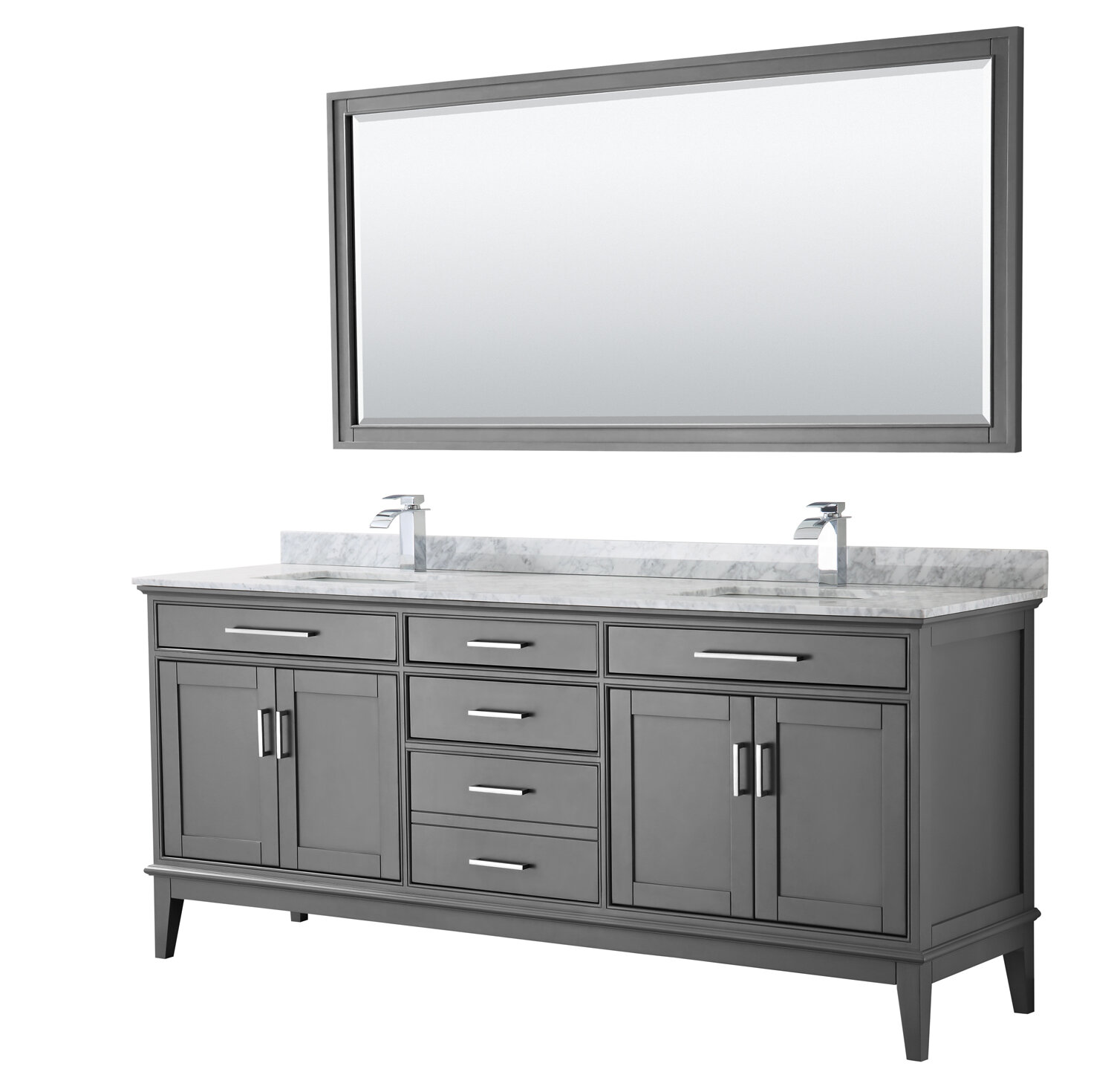 Wyndham Collection Margate 80 Double Bathroom Vanity Set With Mirror Wayfair