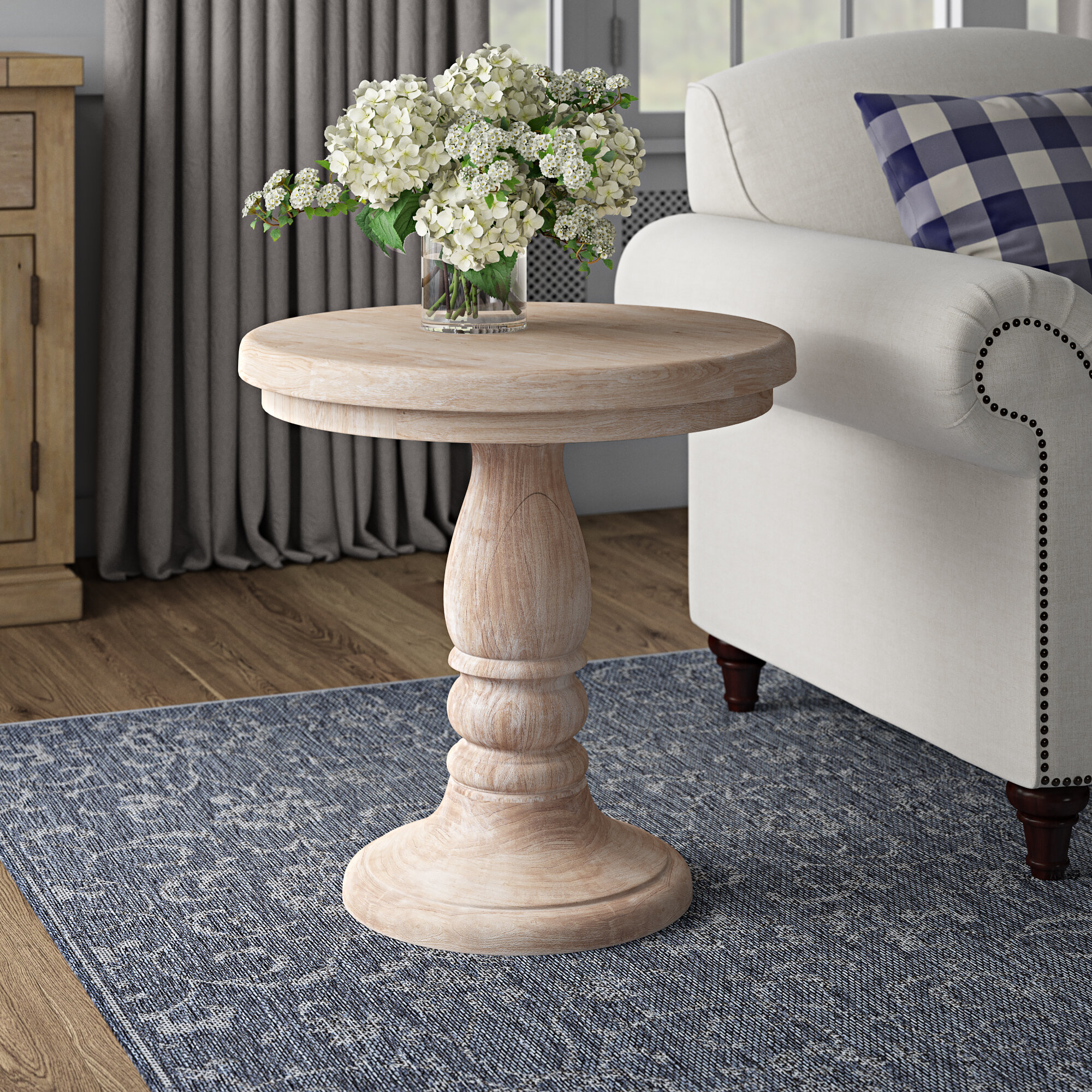 Pedestal Tables One Allium Way® Mendes Solid Wood Pedestal End Table & Reviews | Wayfair