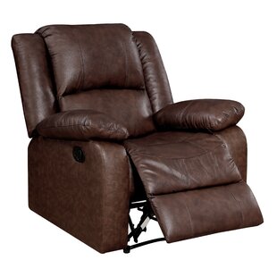 Strouse Leather Manual Glider Recliner By Red Barrel Studio