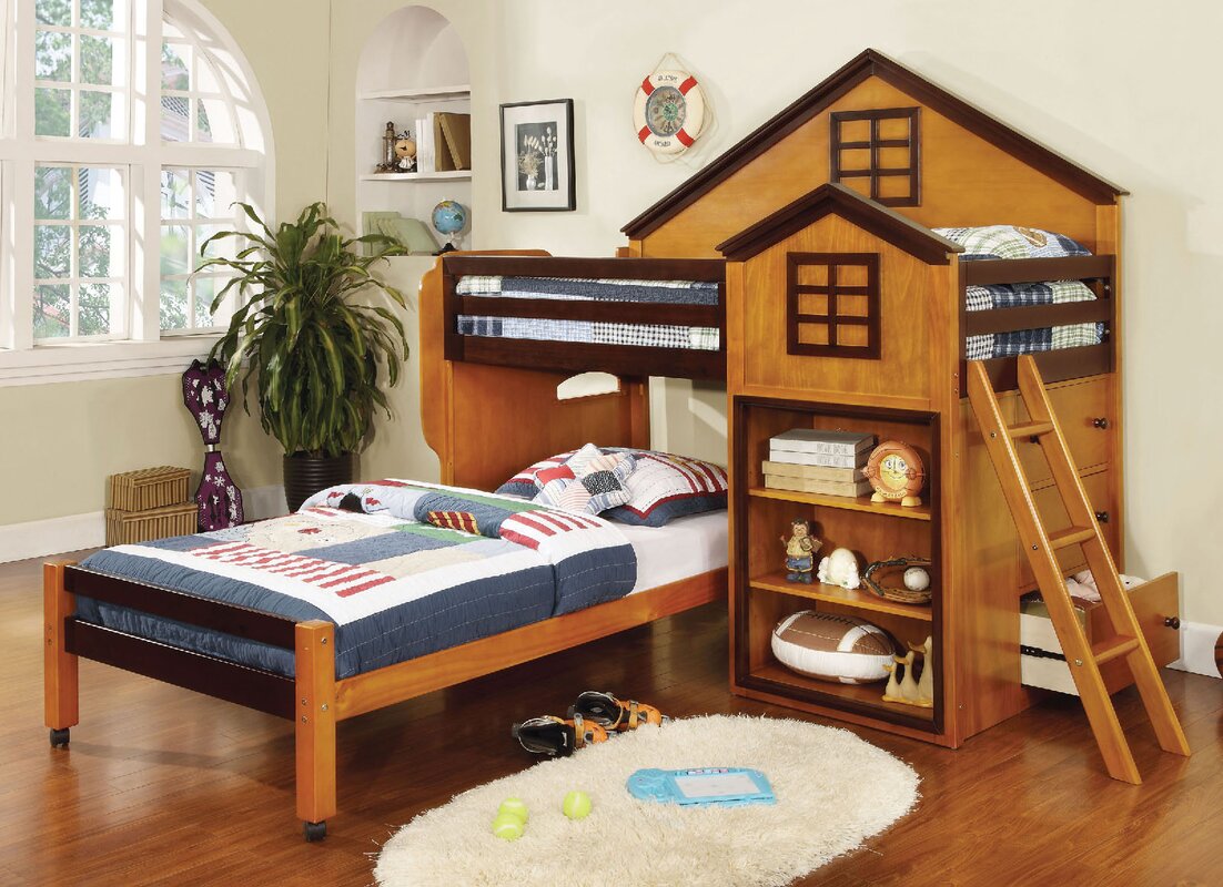 Rachel Twin over Twin L-Shaped Bunk Beds with Storage