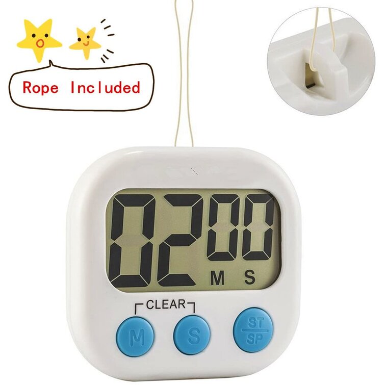 for Cooking Fitness Kitchen Digital Timer Studying-Black VOLUEX Egg Timer Magnetic Count Down or Up Timer 99 Minute Big Digits Loud Alarm Simple Operation Suitable for Kids and The Elderly