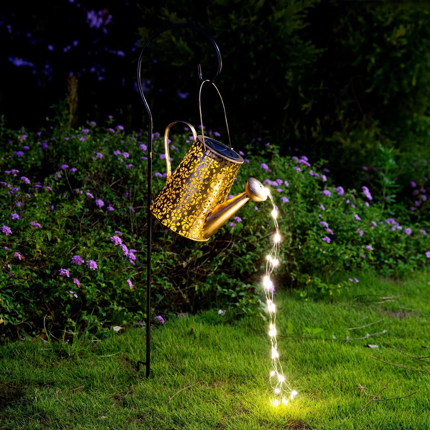 Purple Solar Lantern Hanging Lights Outdoor Waterproof Solar Garden Bulb Lights Decor for Yard Porch Tree Fence Patio 