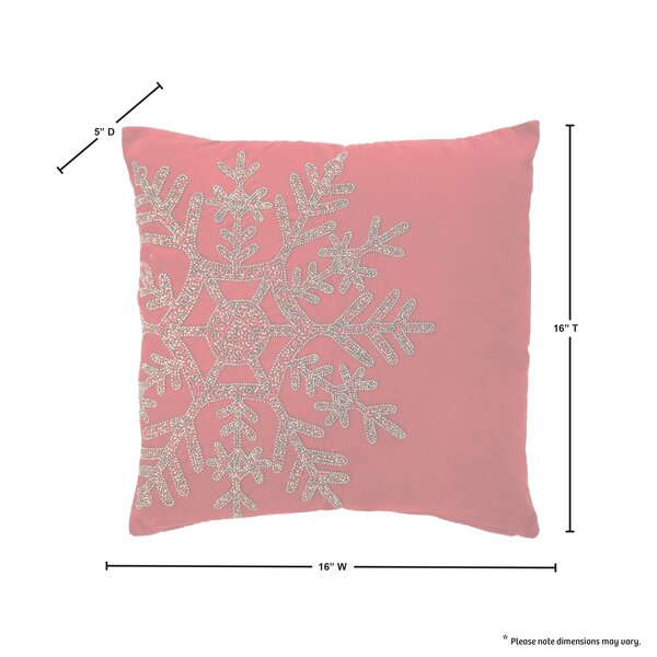 Details about   Christmas Beaded Snowflake Decorator Pillow 18" Square NWT 