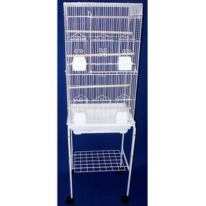 Tall Square Top Small Bird Cage with Stand
