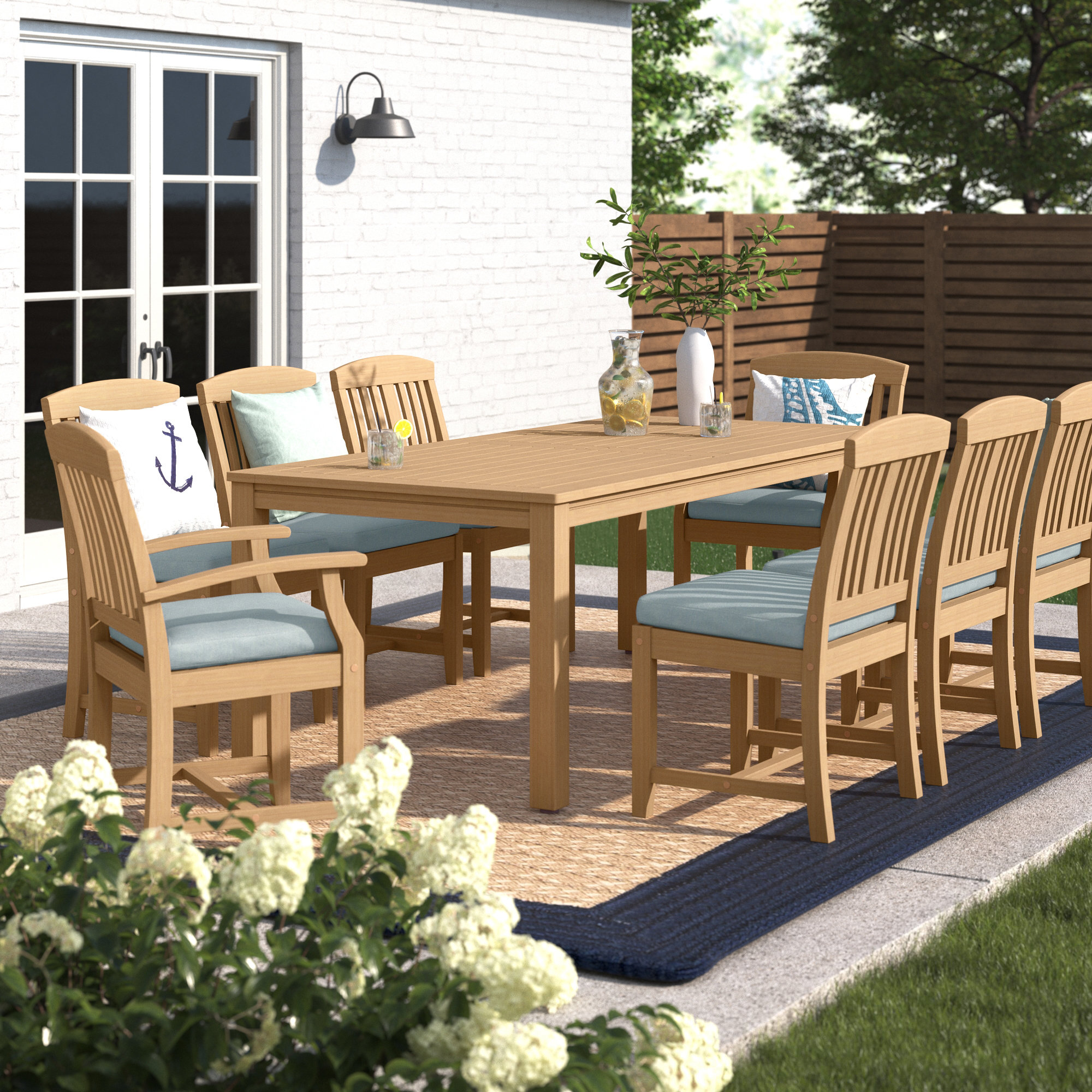 solid wood garden dining set