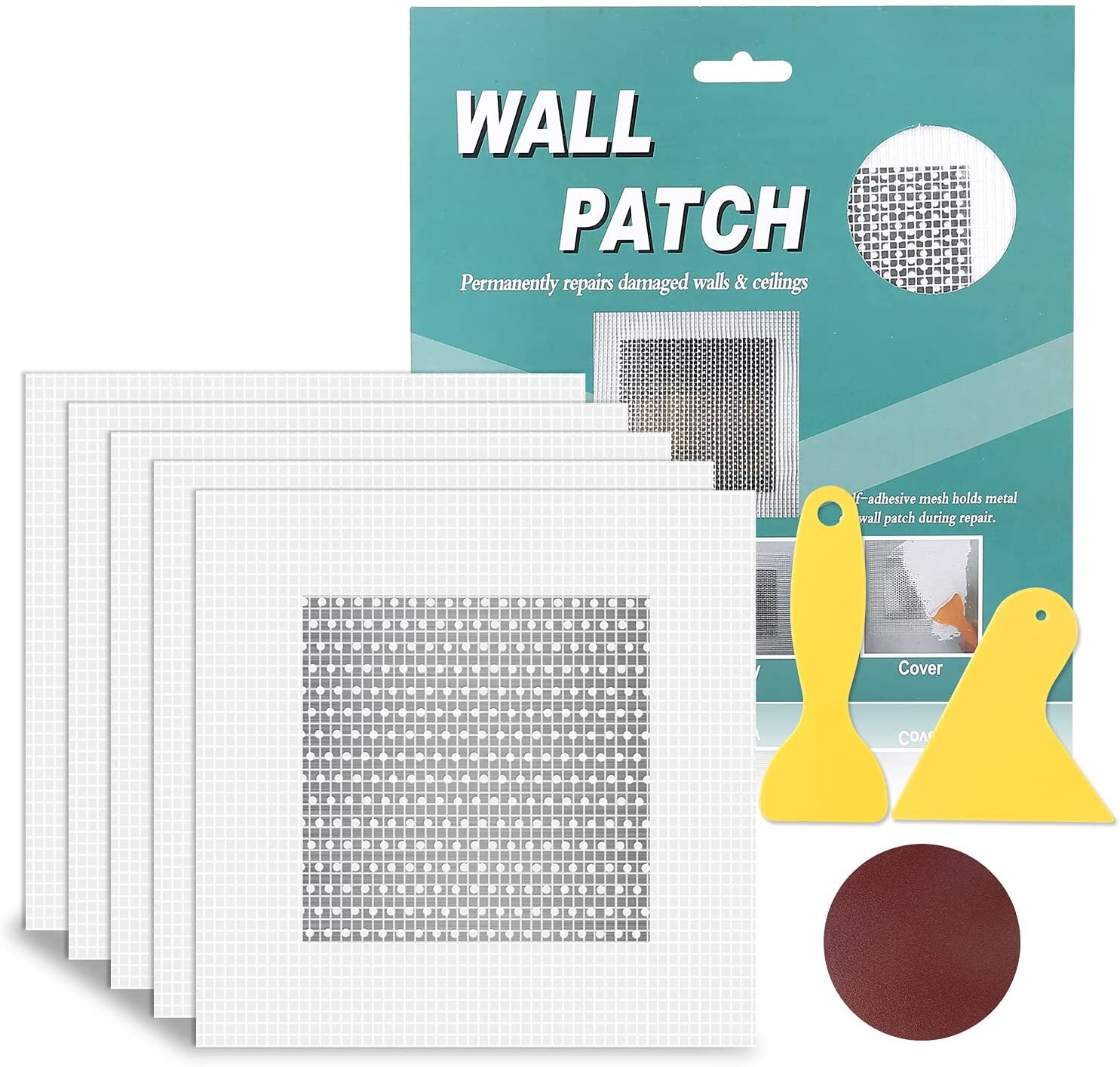 Plasterboard Drywall Hole Cover REPAIR PATCH 4'' Self Adhesive Metal Mesh Plate 