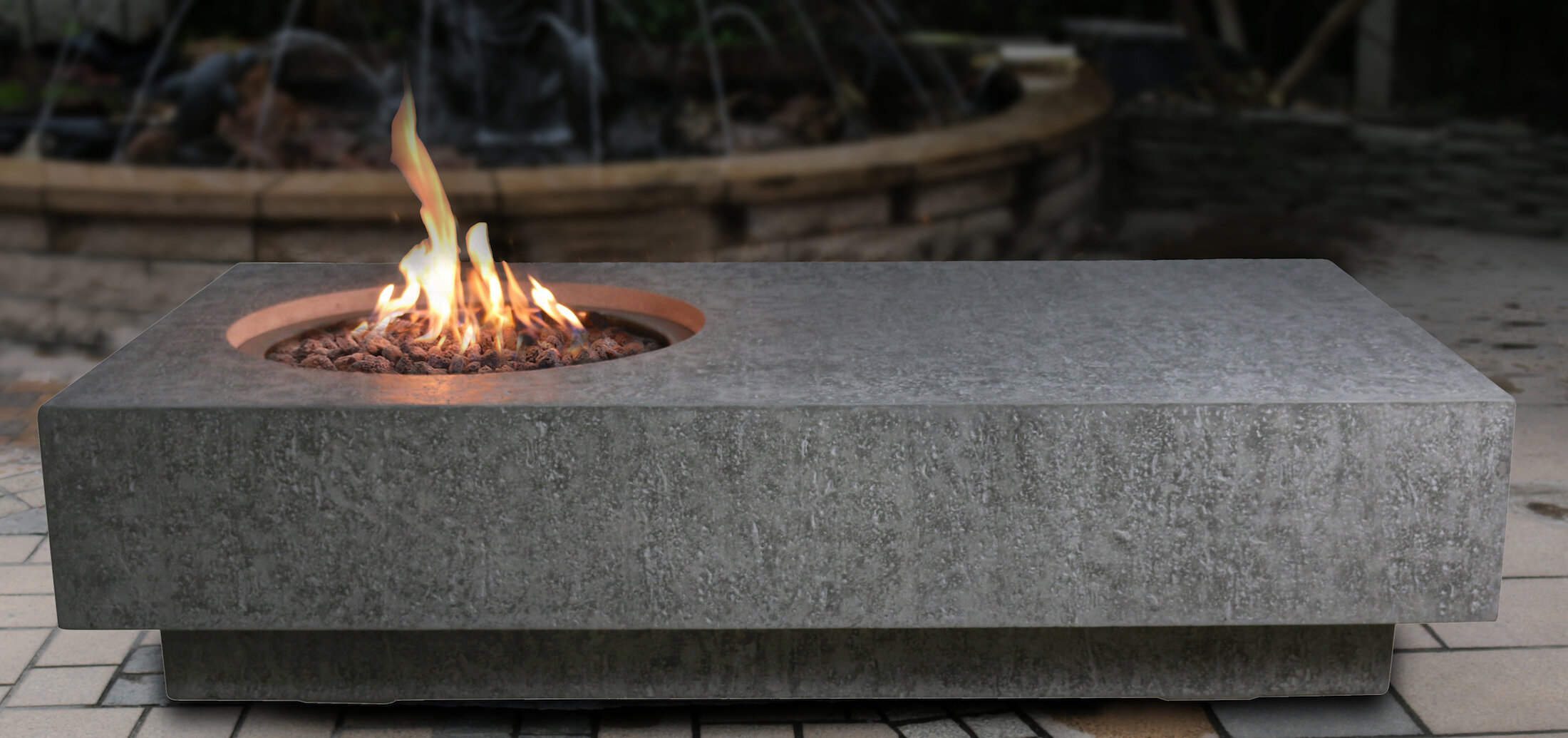 Orren Ellis Chatfield Concrete Propane Natural Gas Fire Pit Table