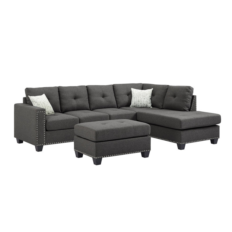 Winston Porter Everleigh 105 Reversible Sofa Chaise With Ottoman Reviews