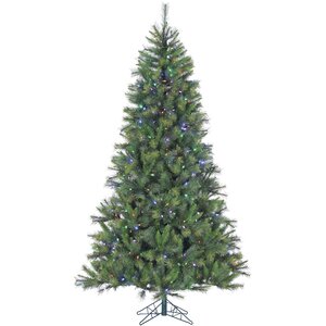 Pine 10' Green Artificial Christmas Tree with LED Multi-Colored String Lighting and Stand