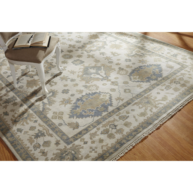 Darby Home Co Lillie Oriental Hand Knotted Wool Ivory Area Rug Reviews Wayfair