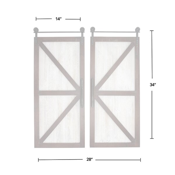 Gracie Oaks 2 Piece Carriage Farmhouse Barn Door Wall Plaque Wall Décor ...