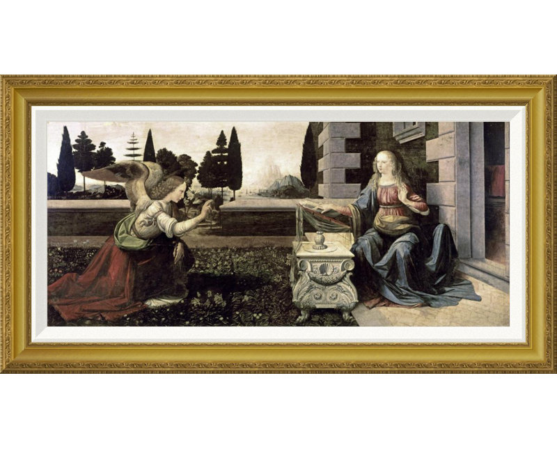 Vault W Artwork 'Annunciation' by Leonardo Da Vinci Framed Painting Print