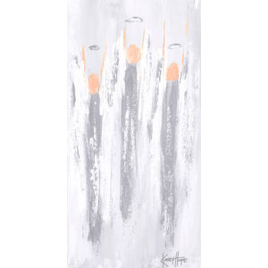 Praising Angels Painting Print on Canvas in Silver