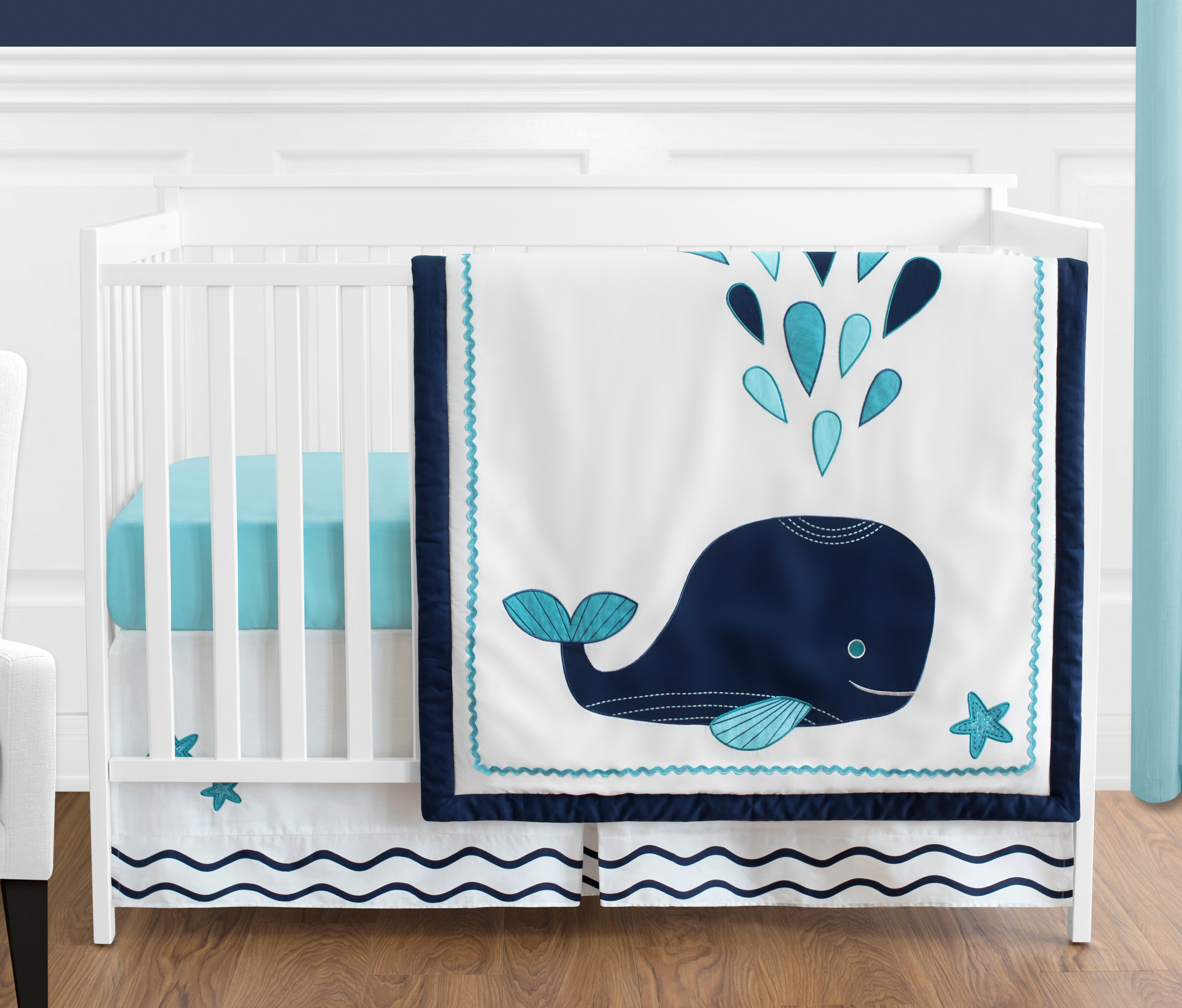 whale crib set
