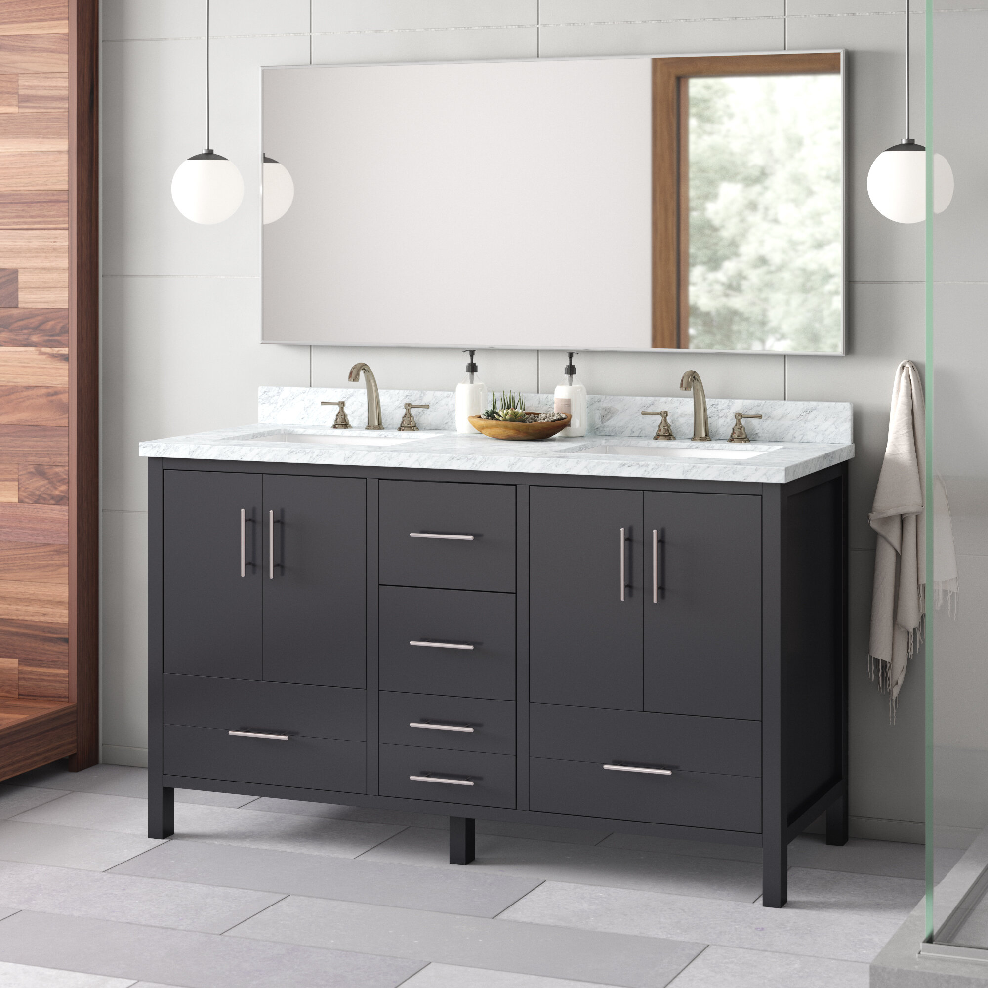 Allmodern Kolby 60 Double Bathroom Vanity Set Reviews Wayfair