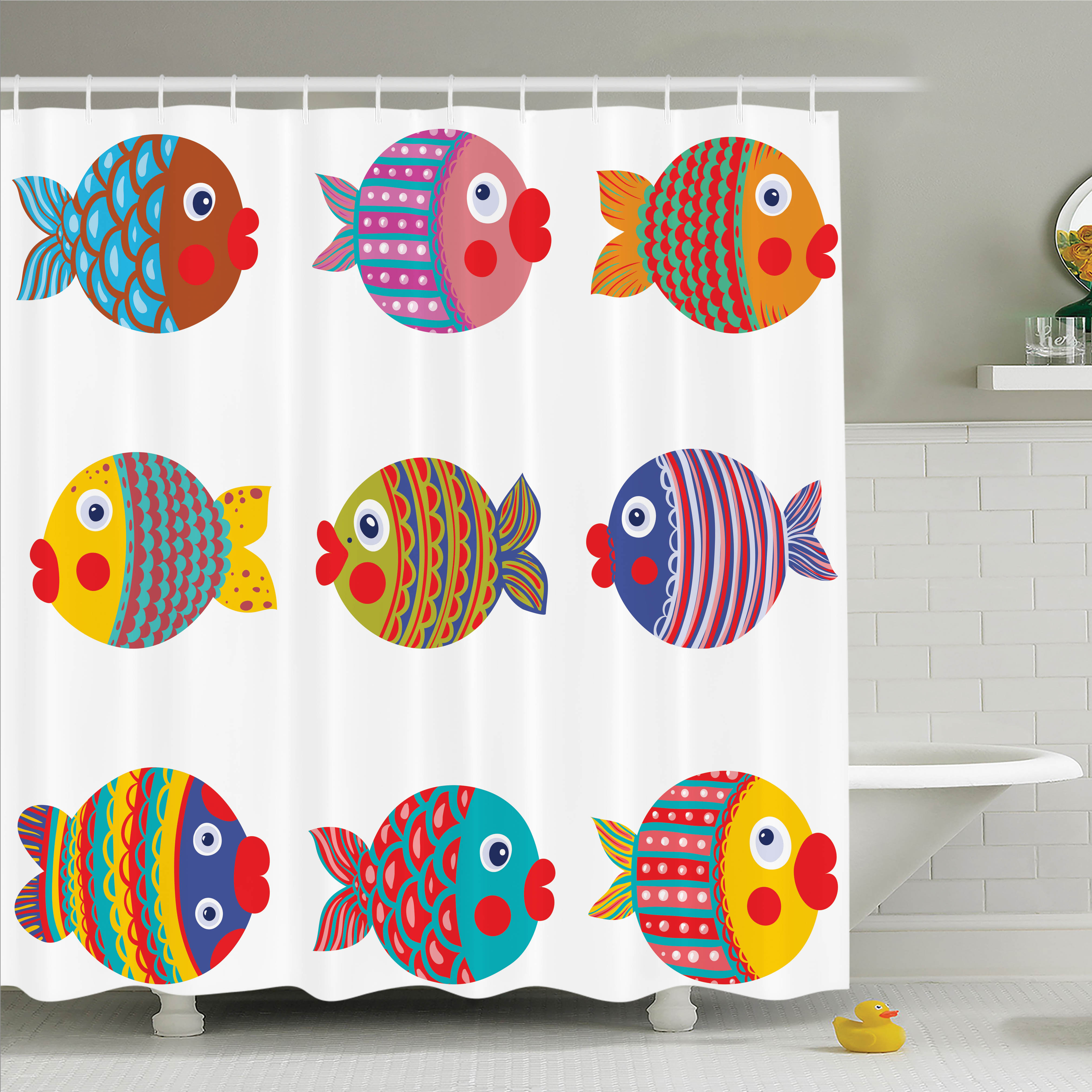 Ambesonne Kids Room Decor Fish Family Shower Curtain Set Reviews