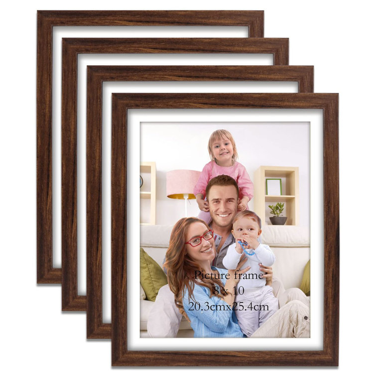 Livinia Brown 8X11 Picture Frame Set Of 4, Matted To 8 X 10’ Photo ...