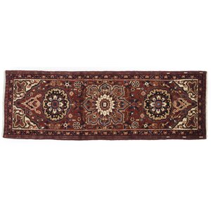 One-of-a-Kind Heriz Hand-Knotted Red Area Rug