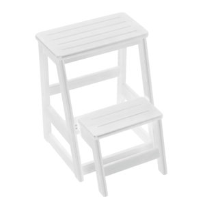 Levi Folding 2-Step Wood Step Stool with 200 lb. Load Capacity