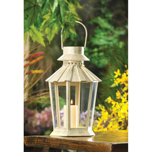 Daisy Iron and Glass Lantern