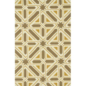 Palm Springs Hand-Hooked Taupe/Gold Indoor/Outdoor Area Rug