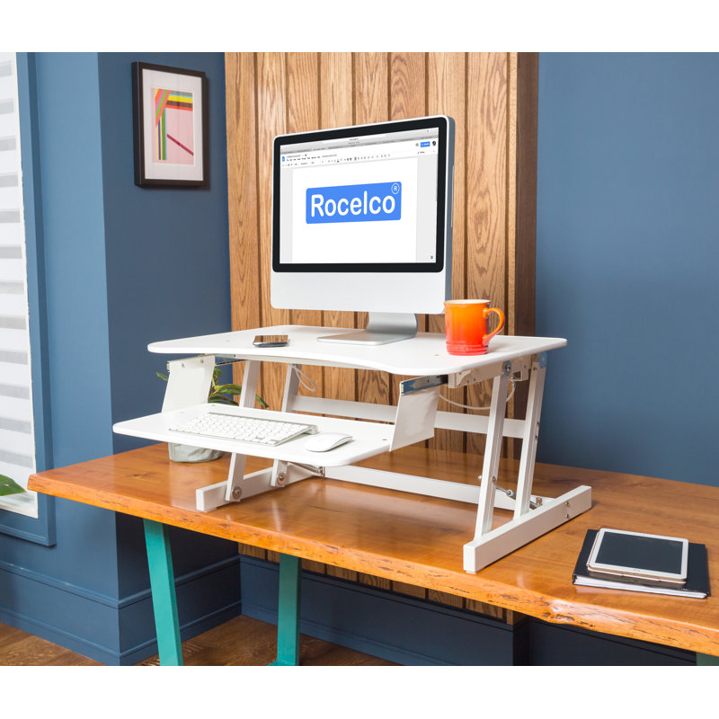 Symple Stuff Rocelco Anti Fatigue Mat Bundle Height Adjustable Standing Desk Converter Reviews Wayfair