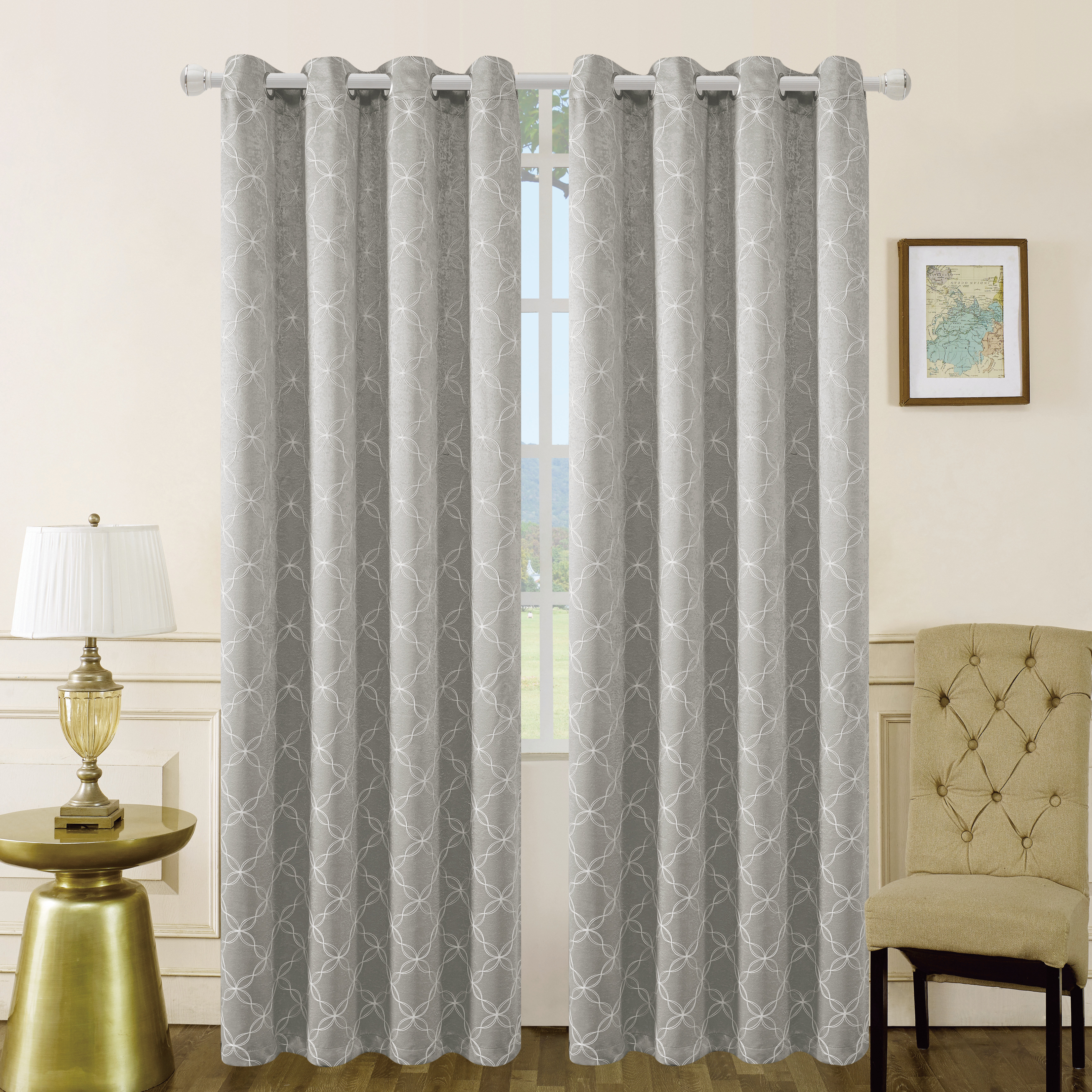 Lyndale Decor Amelia Abstract Room Darkening Thermal Grommet