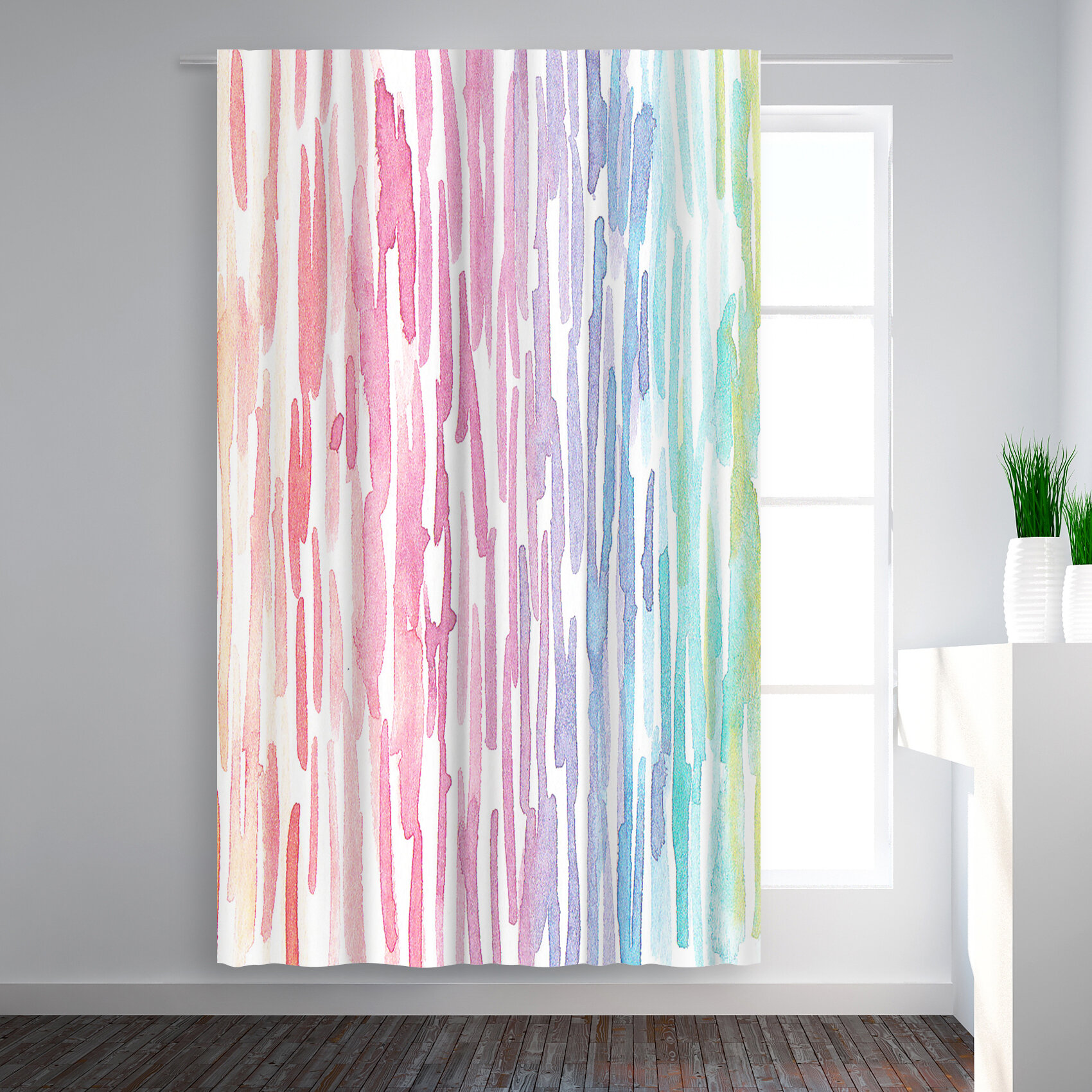 East Urban Home Victoria Nelson Rainbow Abstract Blackout Rod