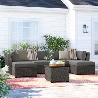 carmelo 5 piece rattan sectional