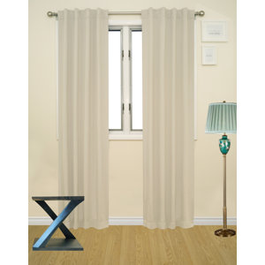 Solid Blackout Thermal Rod Pocket Single Curtain Panel