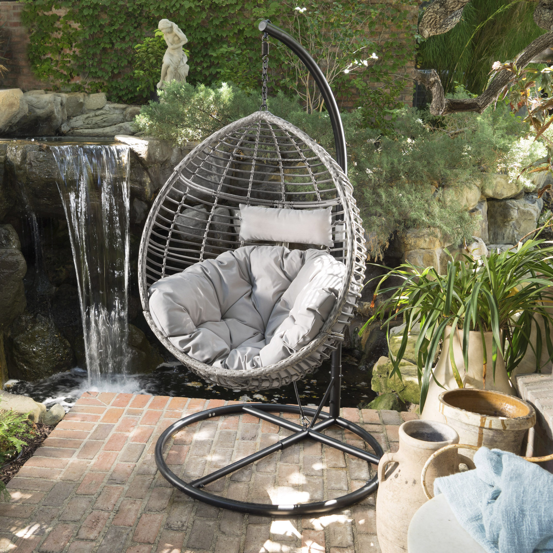 Outdoor Swing Chair With Stand / Hot Sale 3 Seats Hanging Swing Patio