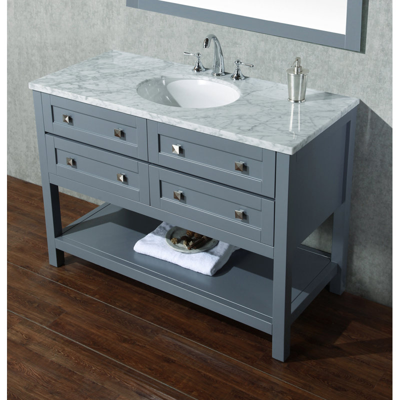 Brayden Studio Immingham 48 Single Modern Bathroom Vanity Set With Mirror Reviews Wayfair
