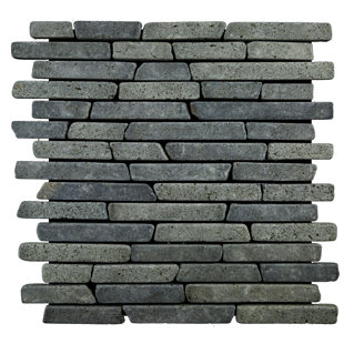 Removable Backsplash Tiles Wayfair Sticks Random Sized Natural Stone Mosaic Tile In Black