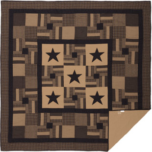 Primitive Star Country Quilts Wayfair Person Single Reversible Raven Primitive Check Star Quilt