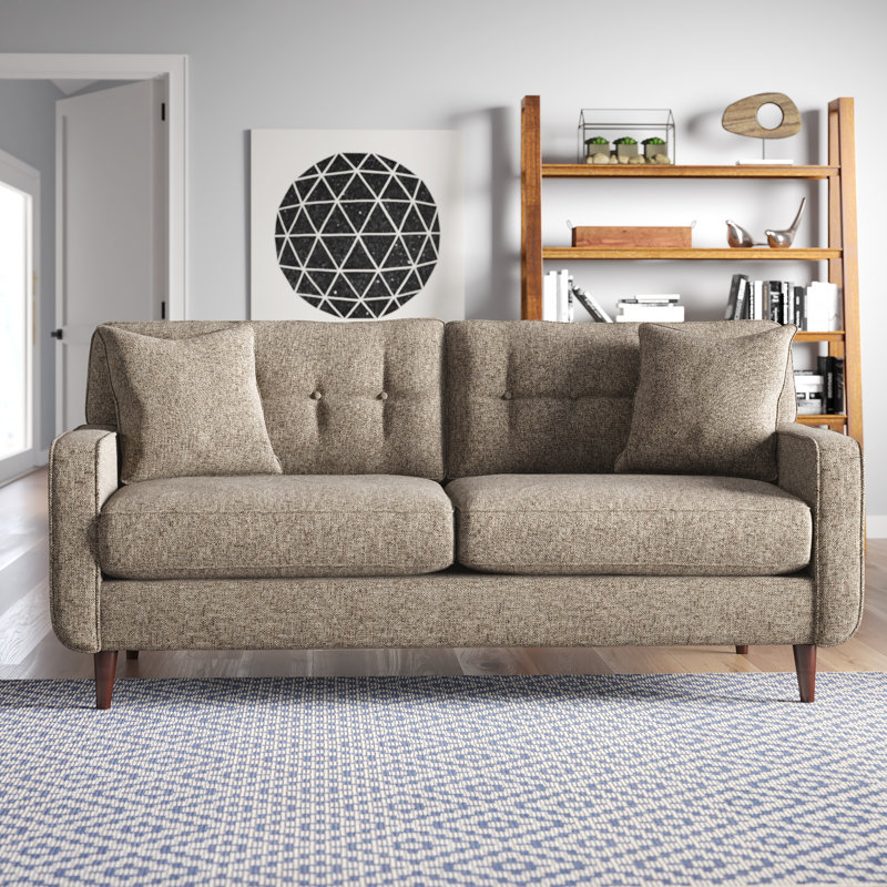 Bungalow Rose Parker Tufted Tweed Sofa Bungalow Rose Parker Tufted Tweed Sofa