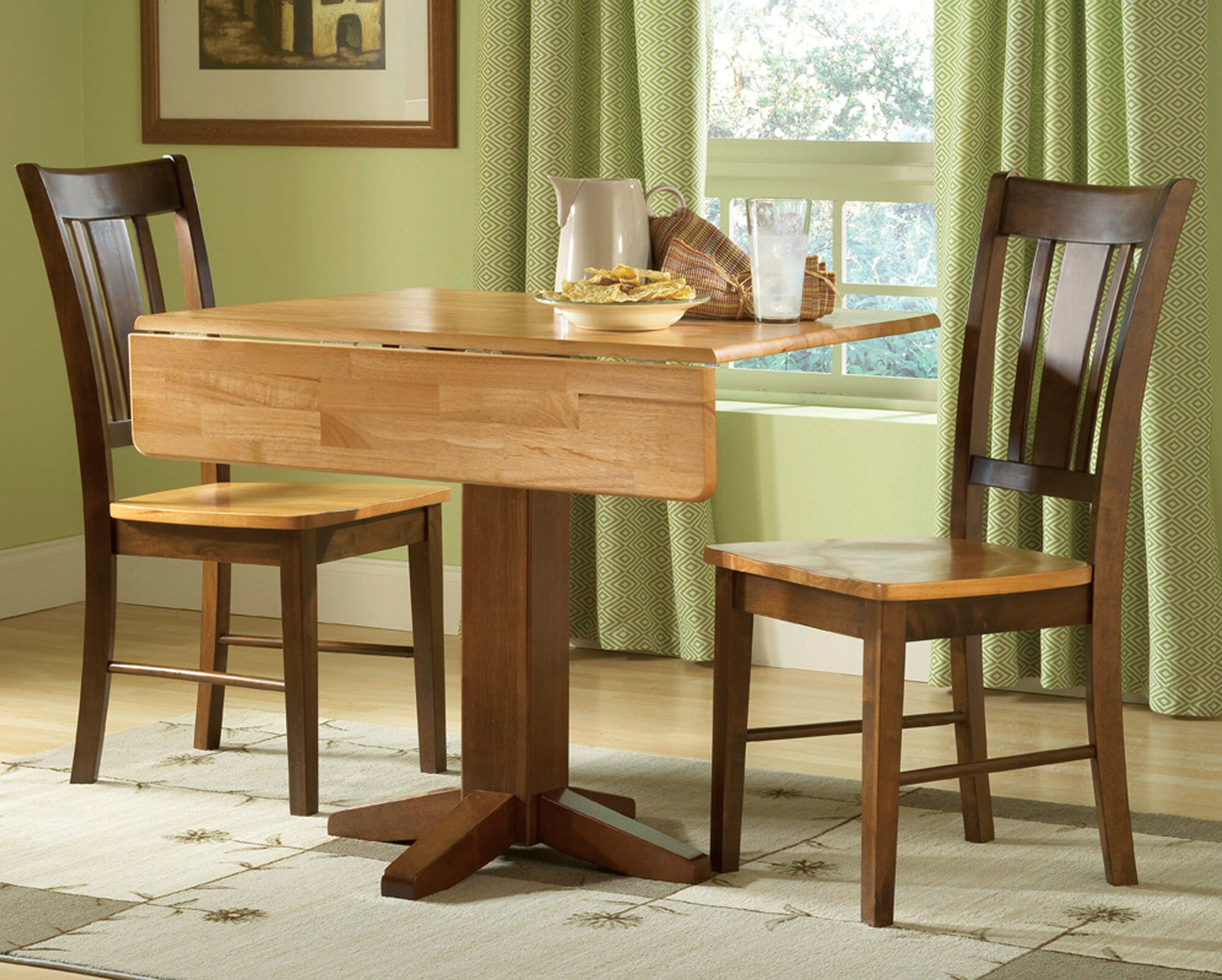 Loon Peak® Pine Haven Drop Leaf Solid Wood Dining Set & Reviews | Wayfair