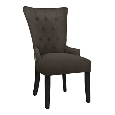 Tufted Upholstered Arm Chair Hekman Body Fabric: 1540-082, Leg Color: Black Satin, Nailhead Color: Nickel