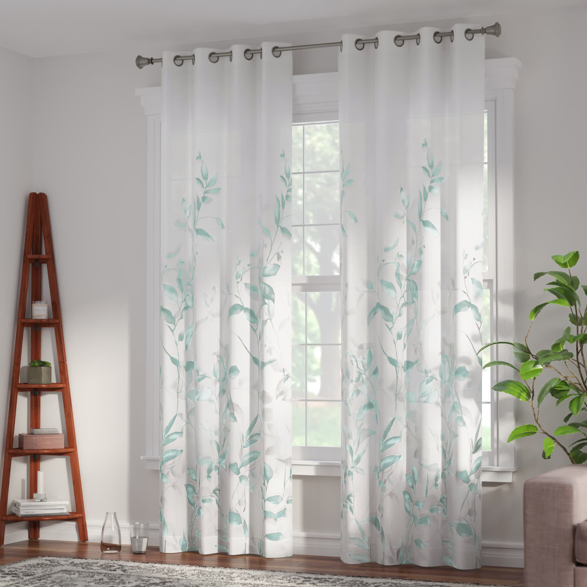 Andover Mills™ Trent Floral Printed Burnout Sheer Grommet Single
