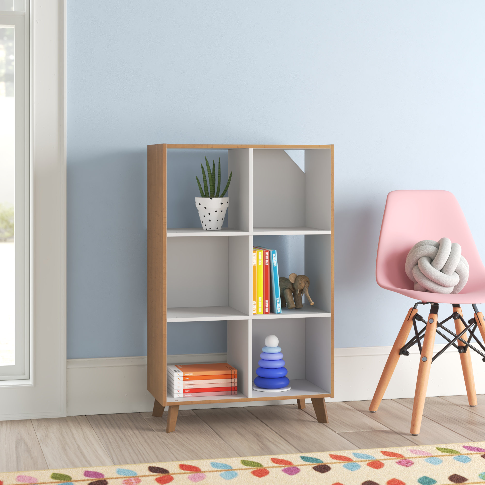 Storage Bookshelf Shelf Bookcase Playroom Office Organizer Cubby Baby Furniture 