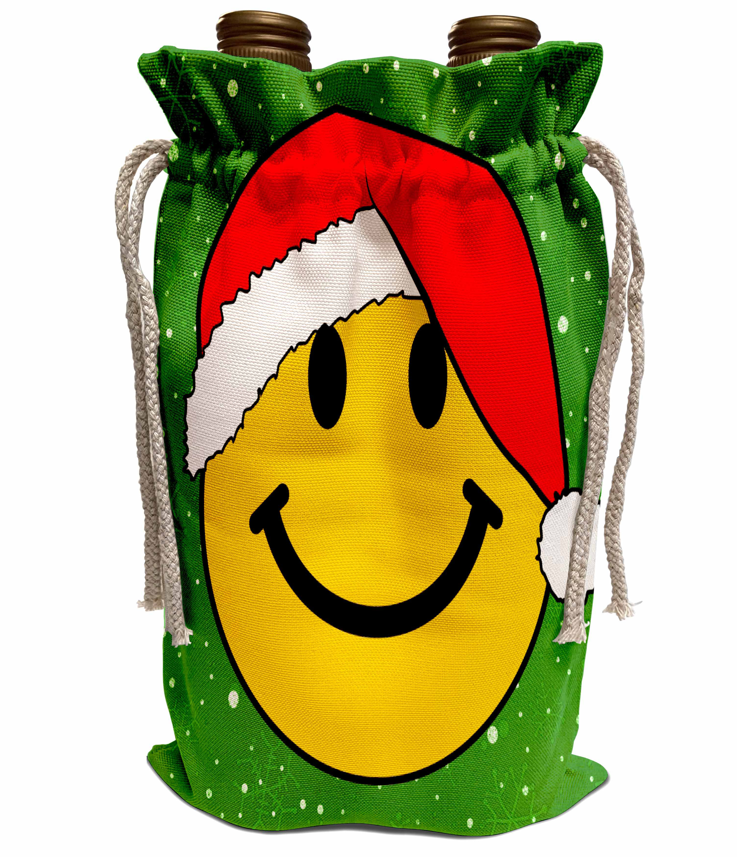 Download 3drose Christmas Smiley Face With Santa Hat Happy Claus Festive Xmas Merry Jolly Cartoon Wine Bag Carrier Wayfair