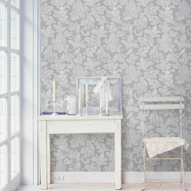 Charlton Home Exmouth Scroll 33 L X 20 5 W Wallpaper Roll Reviews Wayfair