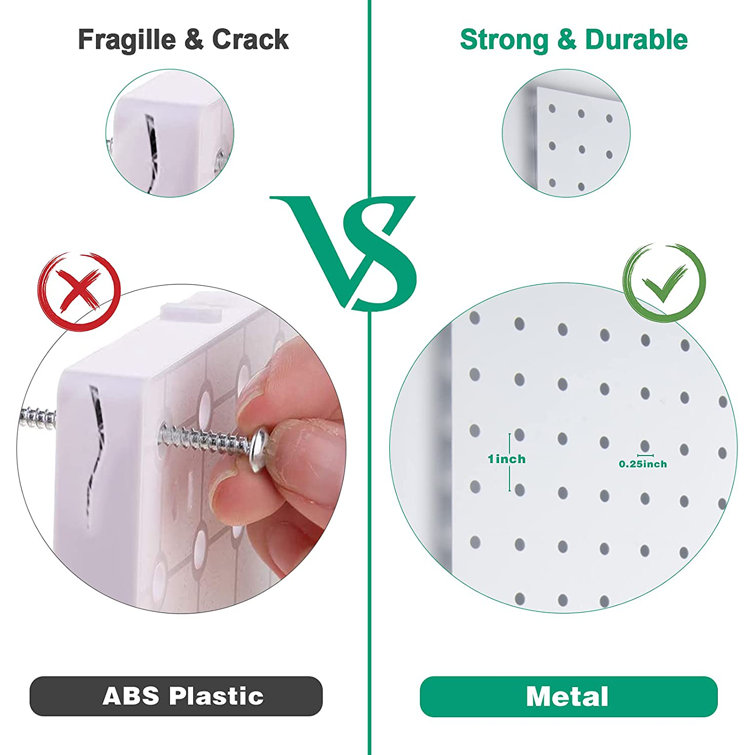 4 Pcs Metal Pegboard Wall Organizer Panels, DIY Pegboard Display Wall  Mount, Peg Board Organizer And Storage For Craft Room Kitchen Office, 2 ...